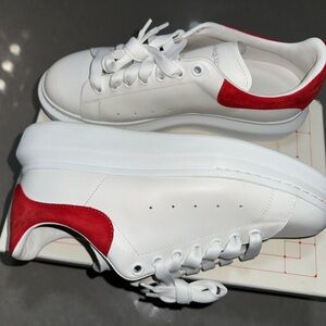 White and red Alexander McQueen sneakers mint condition